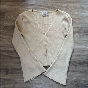 Princess Polly Cream V-Neck Cardigan Sweater